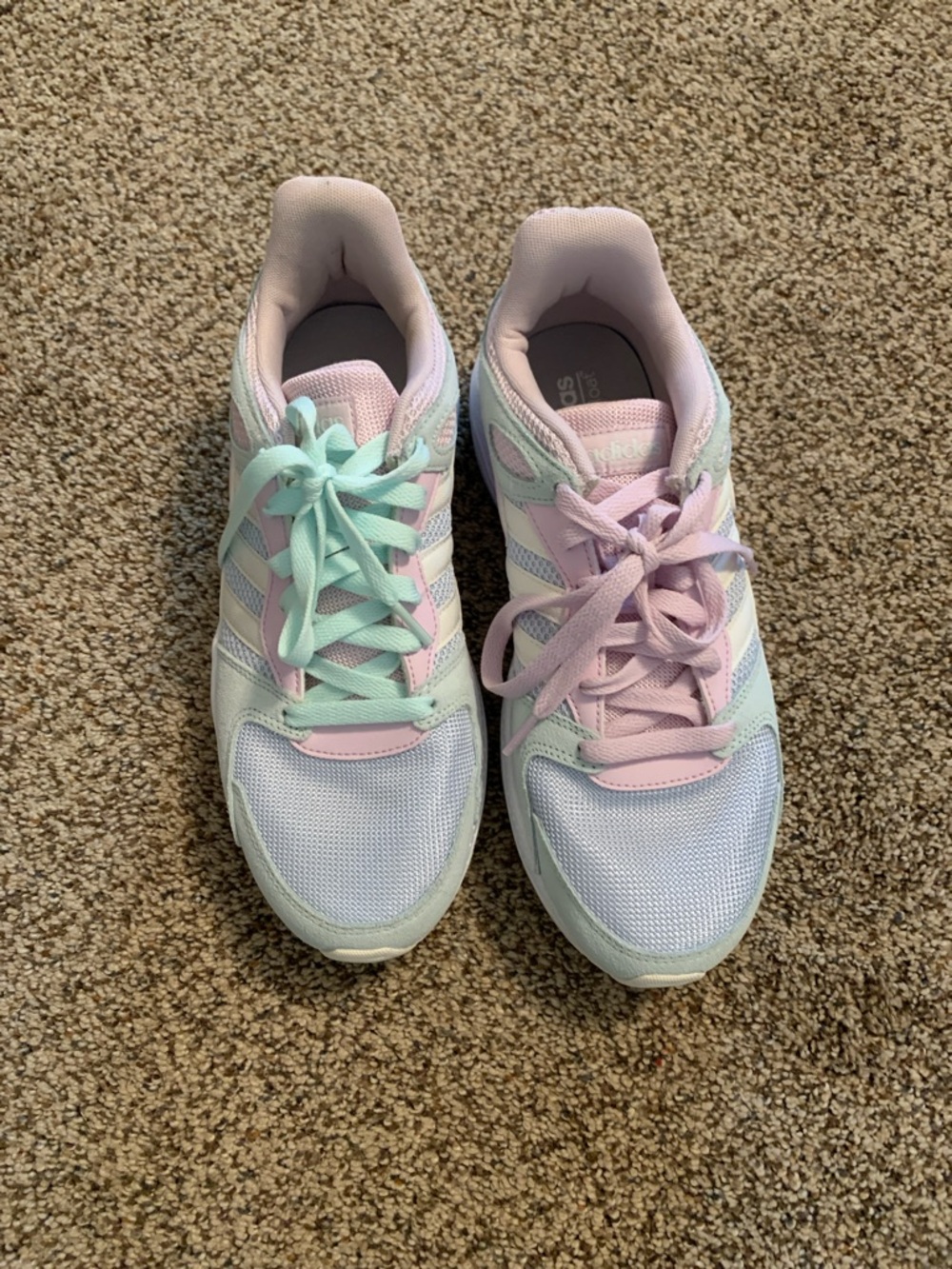 adidas Women’s Pastel Two-Tone Mesh Sneakers - Pink & Mint